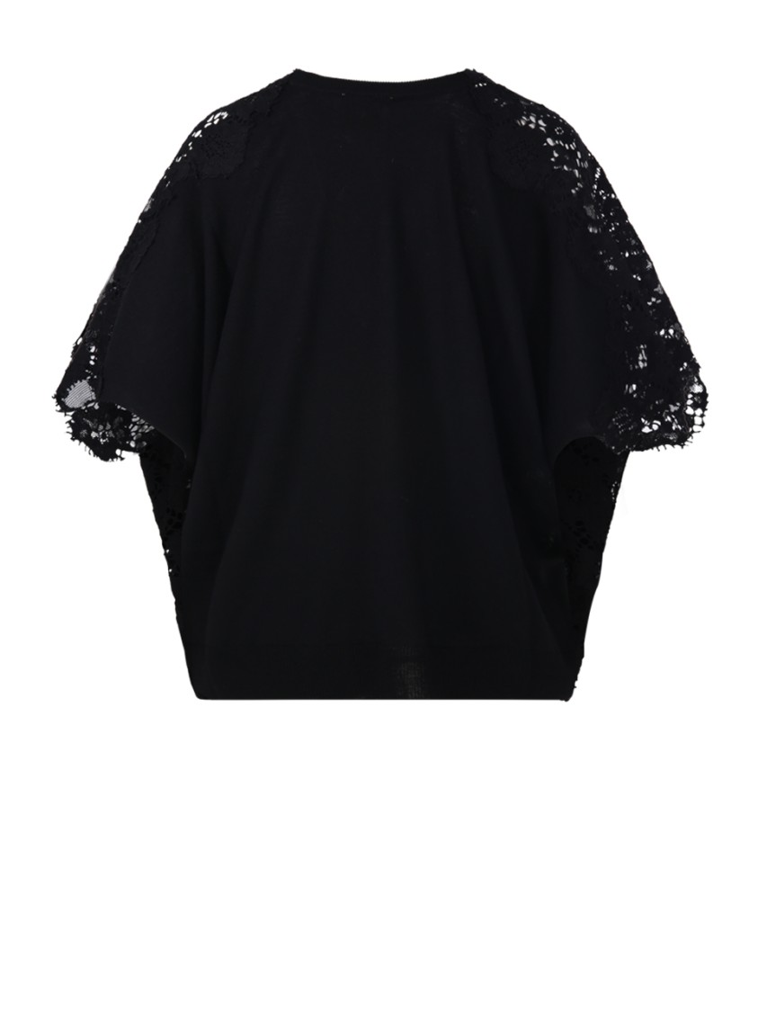Nude S/s V Neck Sweater In Black
