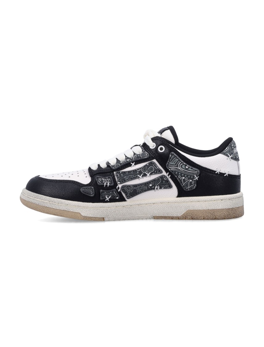 Amiri Skel Top Black Low Top Sneakers With Logo Patch On The Tongue And Logo Lettering On The Heel In Leat In Black