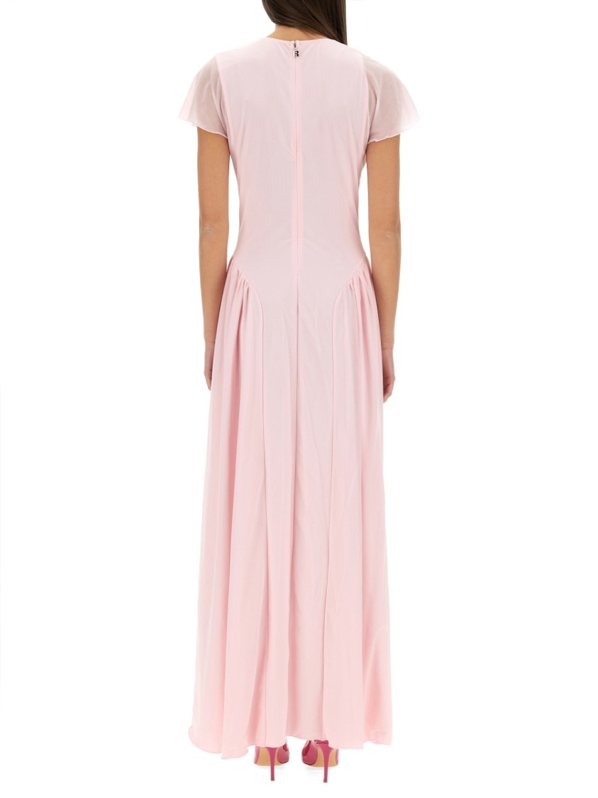 Rotate Birger Christensen Rotate Long Dress With Draped Silhouette