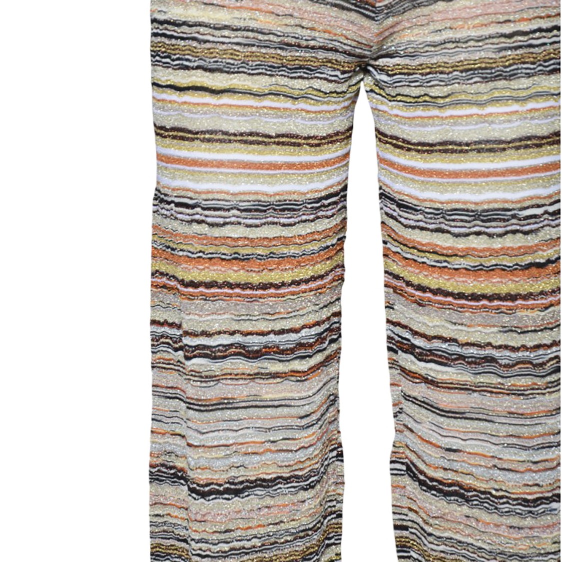 MISSONI MISSONI STRAIGHT TROUSERS IN VISCOSE LAMÉ ORANGE