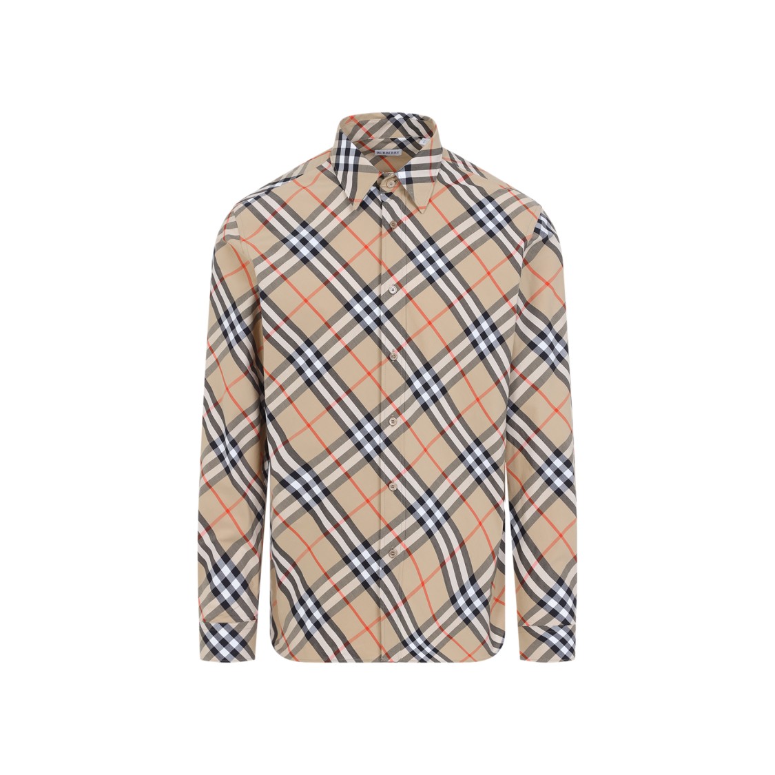 Burberry Plaid Cotton Button-down Shirt In Neutrals