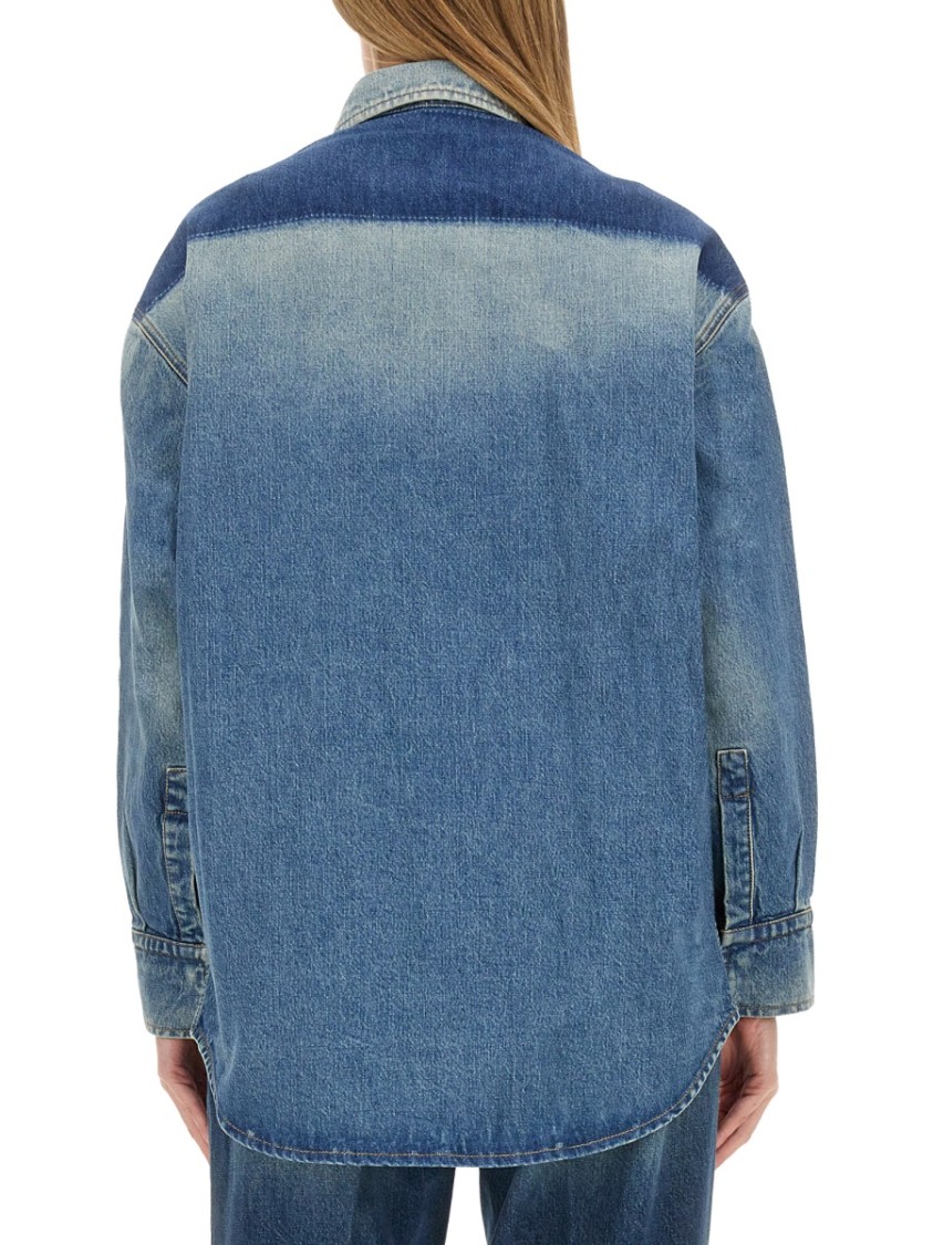 Victoria Beckham Women Camicia In Denim Schiarito In Blue