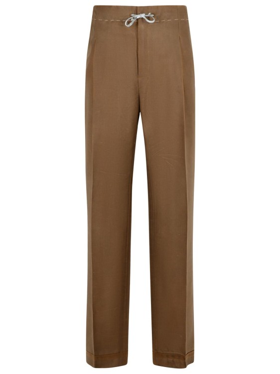 Maison Margiela Brown Mohair And Wool Trousers | THE LIST