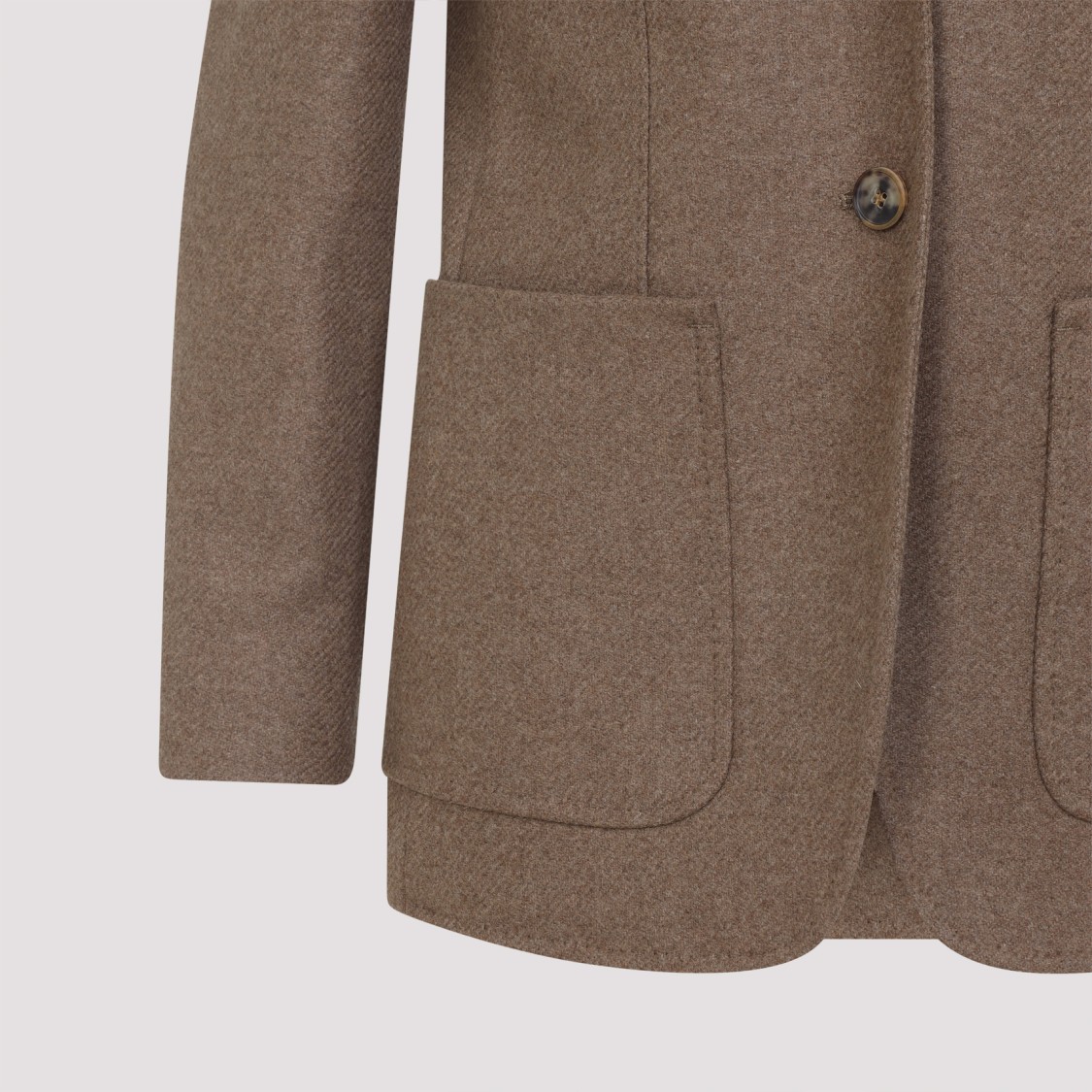Max Mara Alpaca Cashmere Camel Yak Tailored Jacket In Brown