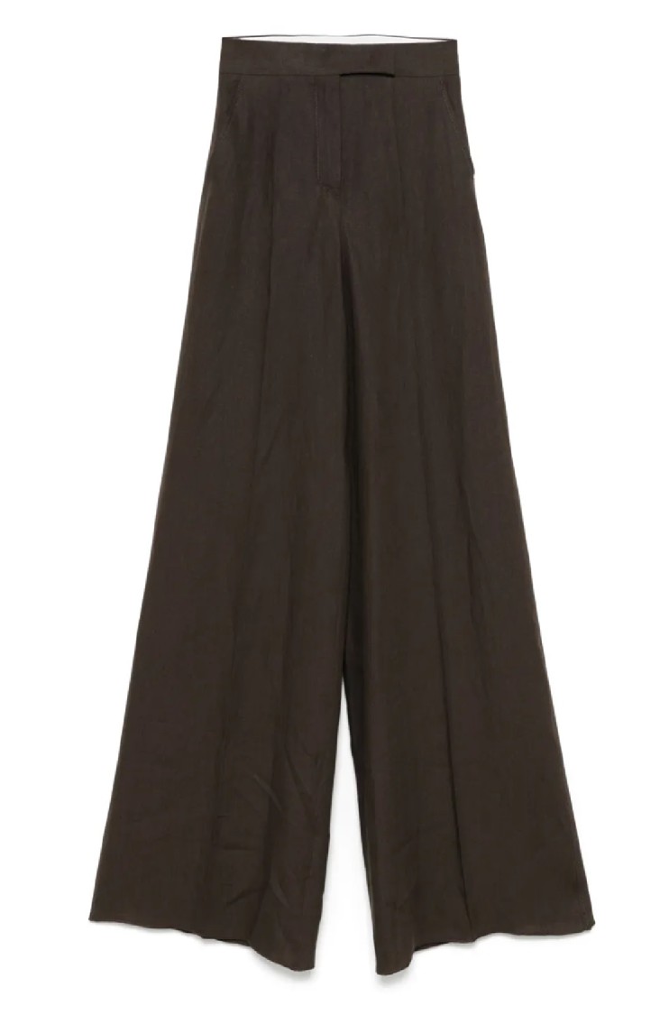 Max Mara Wide-leg Pants With High Waist And Flowing Silhouette In Black