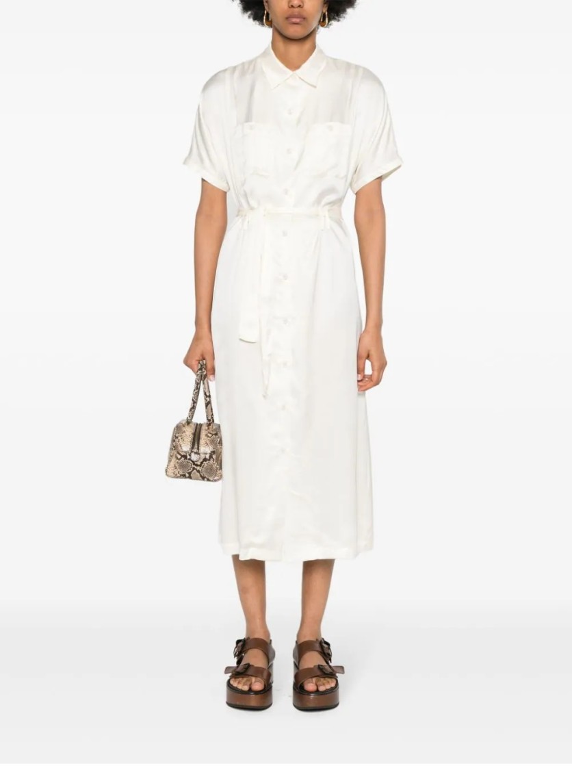 Apc A.p.c. Midi Dress With Button-down Front