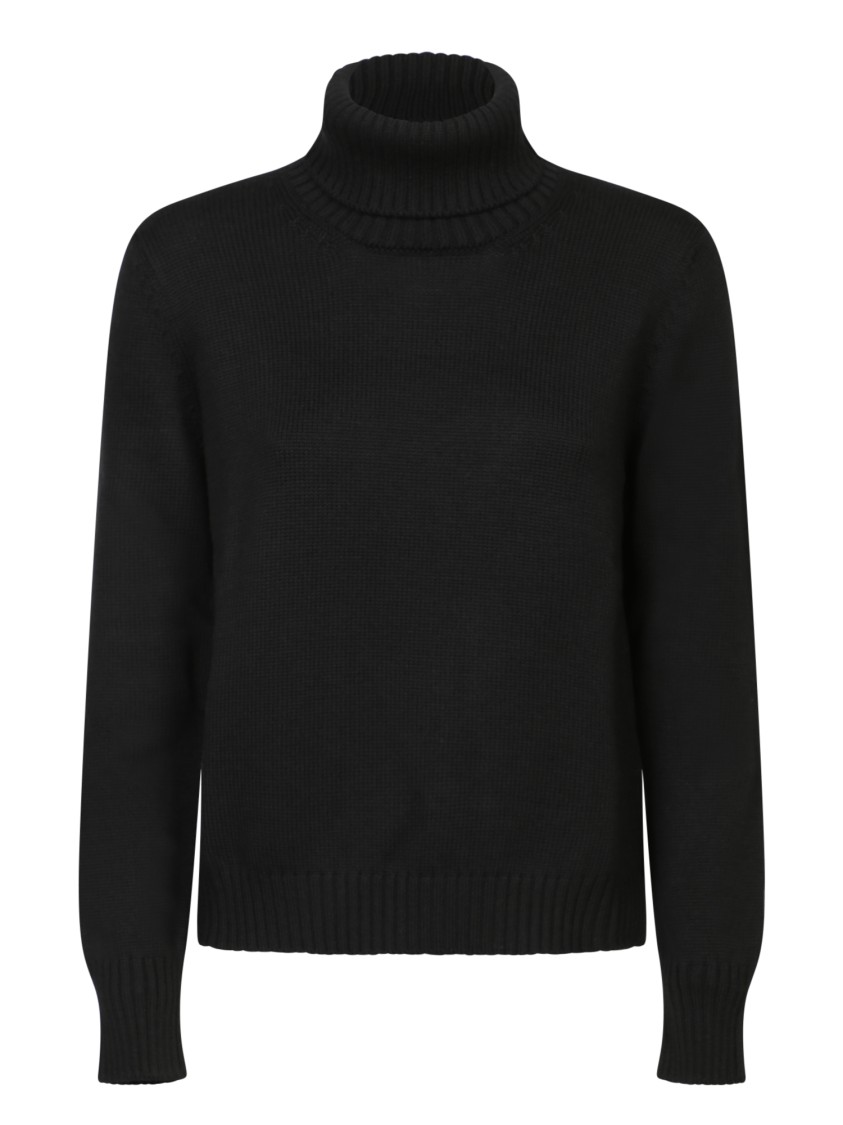 BLANCA VITA BLANCA VITA TEXTURED BLACK TURTLENECK SWEATER