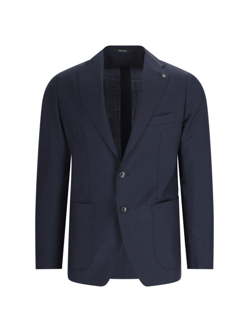 Tagliatore Vesuvio Single-breasted Suit In Blue Virgin Wool