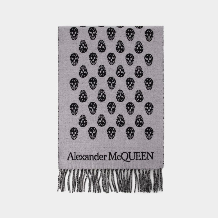 スカーフ Ribbon Reverse Scarf - Alexander Mcqueen - Wool - Grey Alexander Mcqueen Ribbon Reverse Scarf - Wool - Grey | THE LIST