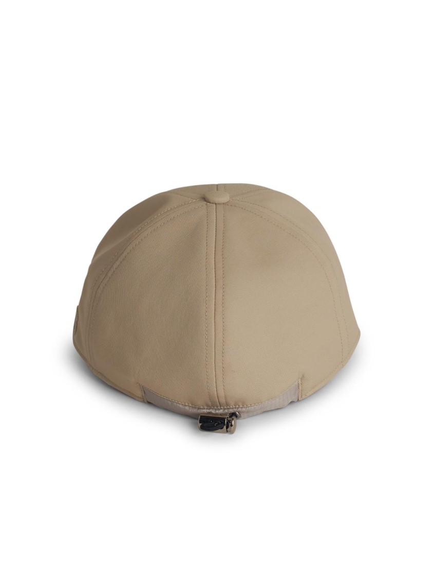 Sacai Cotton Cap With Curved Brim And Panelled Design In Neutrals