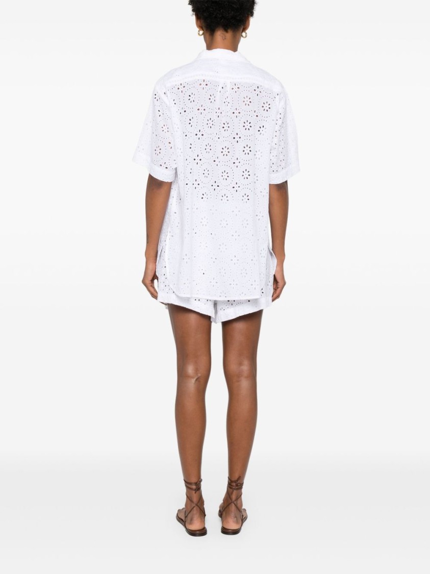 Shop Polo Ralph Lauren Eyelet-detail Short-sleeve Shirt And Shorts Set