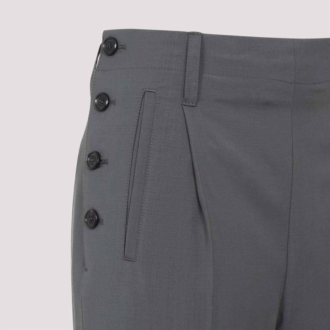 Moschino Cotton Pants With Belt Loops And Button Detailing In Grey