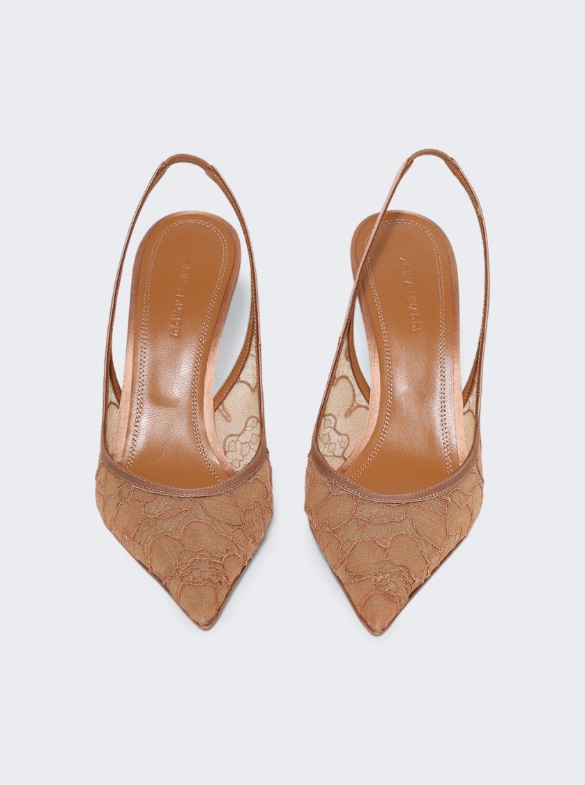 Amina Muaddi 105mm Anok Pumps In Neutral