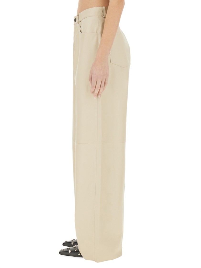 Shop Haikure "bethany" Leather Pants In Neutrals