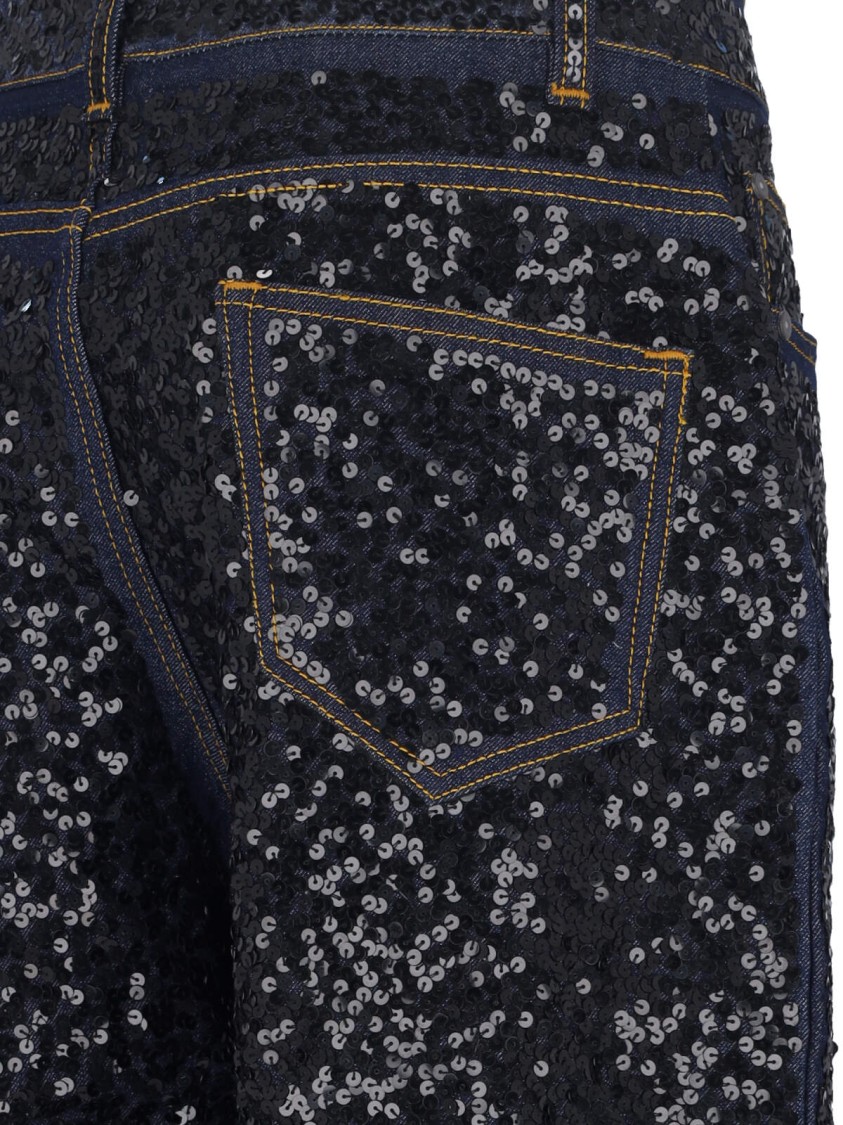 P.a.r.o.s.h Straight Jeans With Guff Sequins