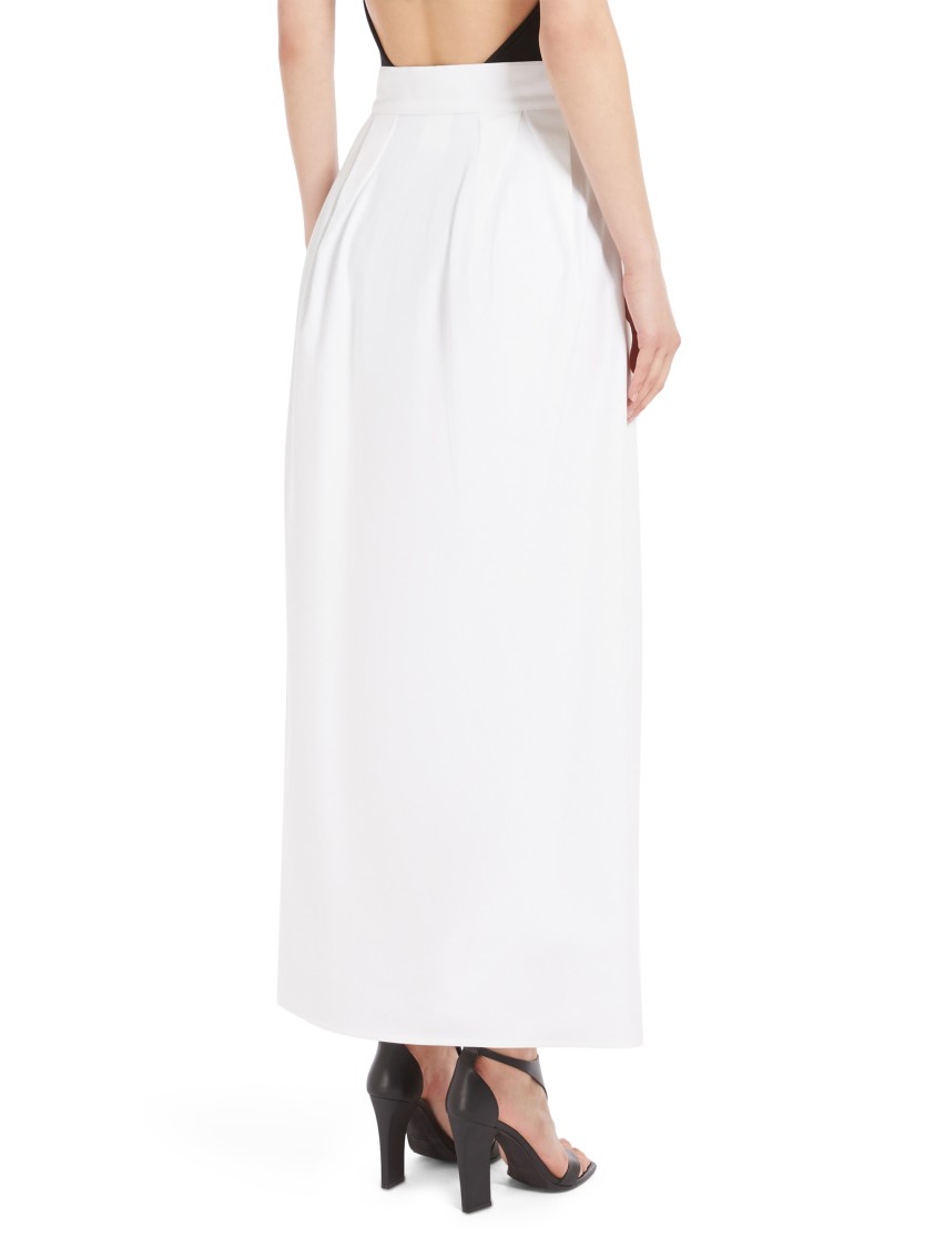 Max Mara High-waisted Pleated Maxi Skirt With Subtle Back Slit In White