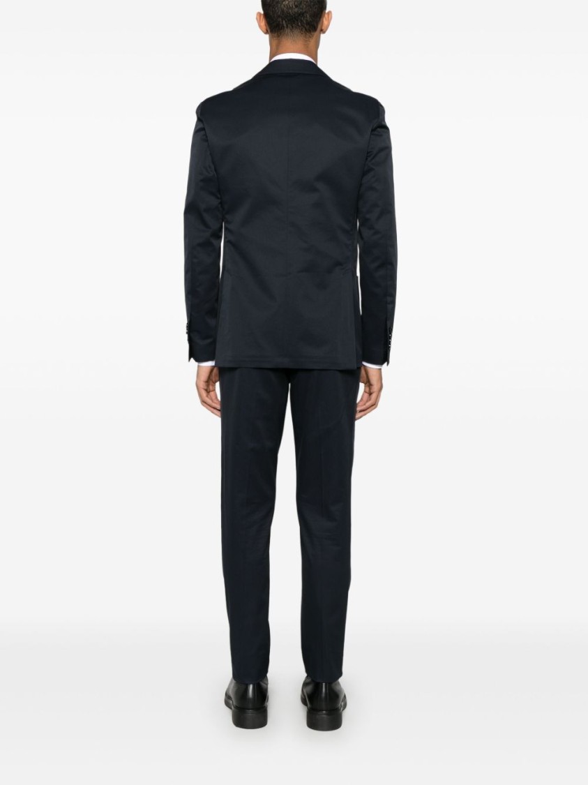 Lardini Blue Suit With Notch Lapel In Blue