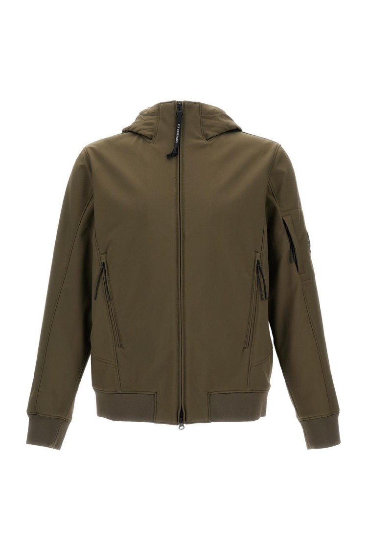 C.p. Company Full Zip Rainproof Jacket With Hood In Green