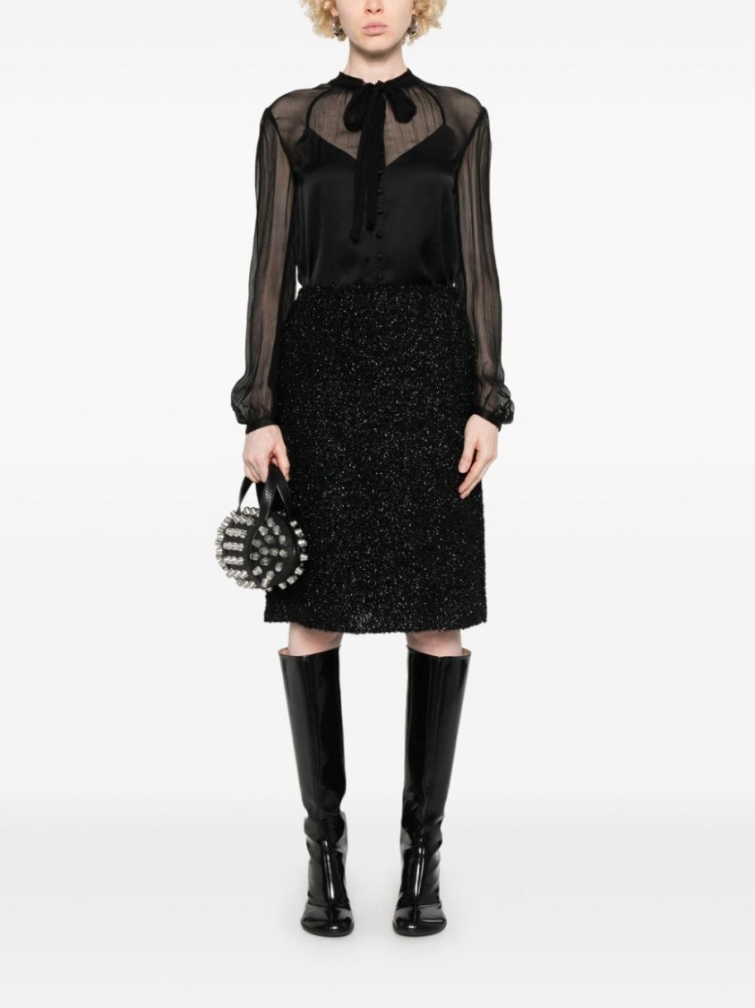 Twinset Long-sleeved Shirt In Black