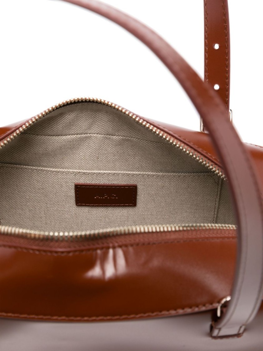 Apc A.p.c. Structured Shoulder Bag With Top Zip Closure In Red