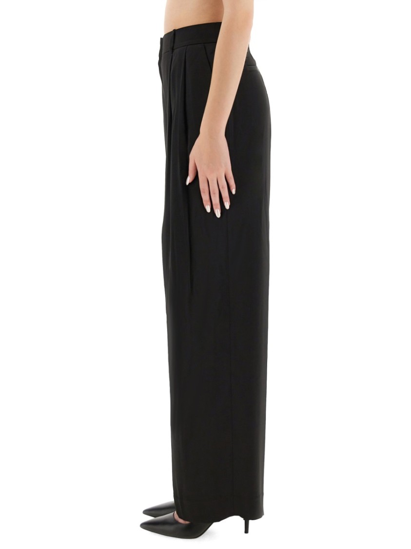 Michael Michael Kors High-waisted Wide Leg Pants With Pleated Front In Black