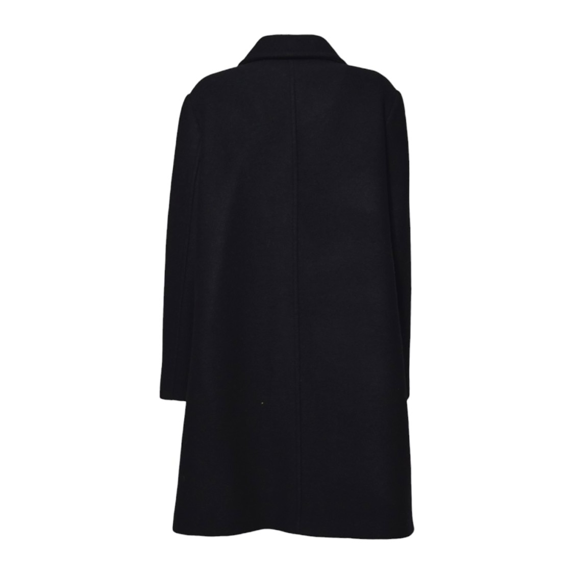 Shop Aspesi Long Coat In Black Felted Wool