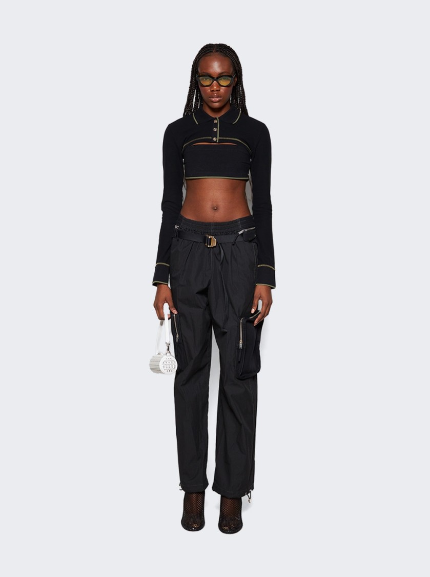Shop Dion Lee Shrunken Snap Polo Top