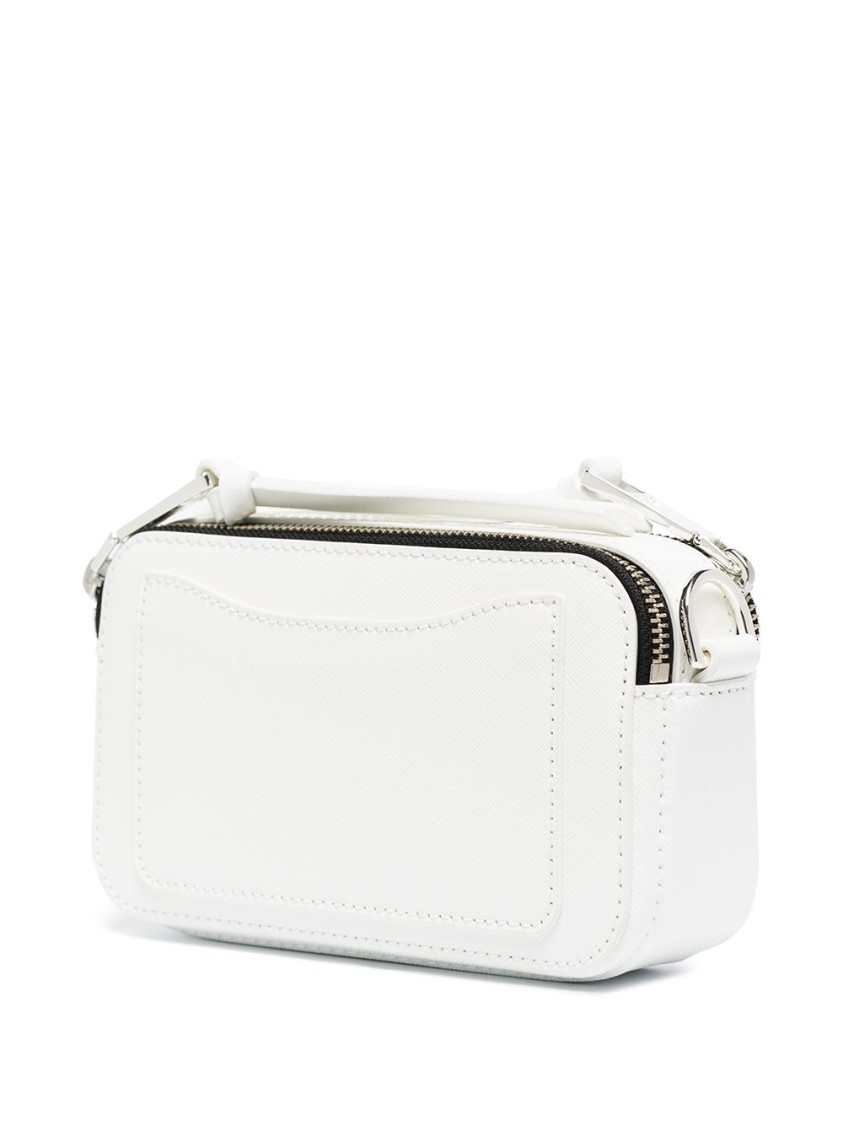Marc Jacobs Rectangular White Leather Bag With Detachable Strap In White