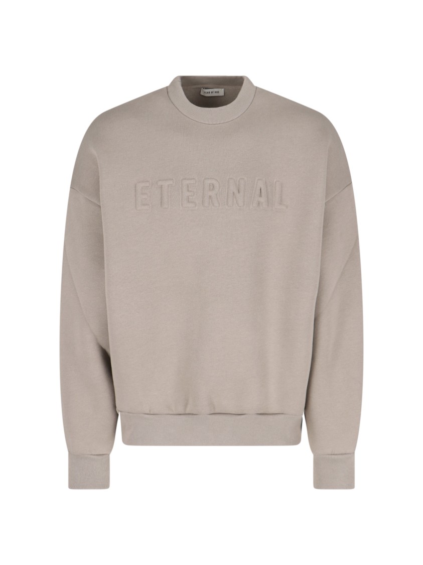 Fear Of God Relaxed Fit Sweatshirt With Embossed Detail In Beige