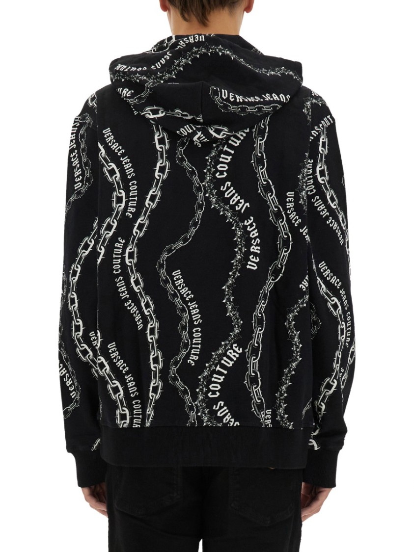 Shop Versace Jeans Couture Chain Couture Sweatshirt In Black