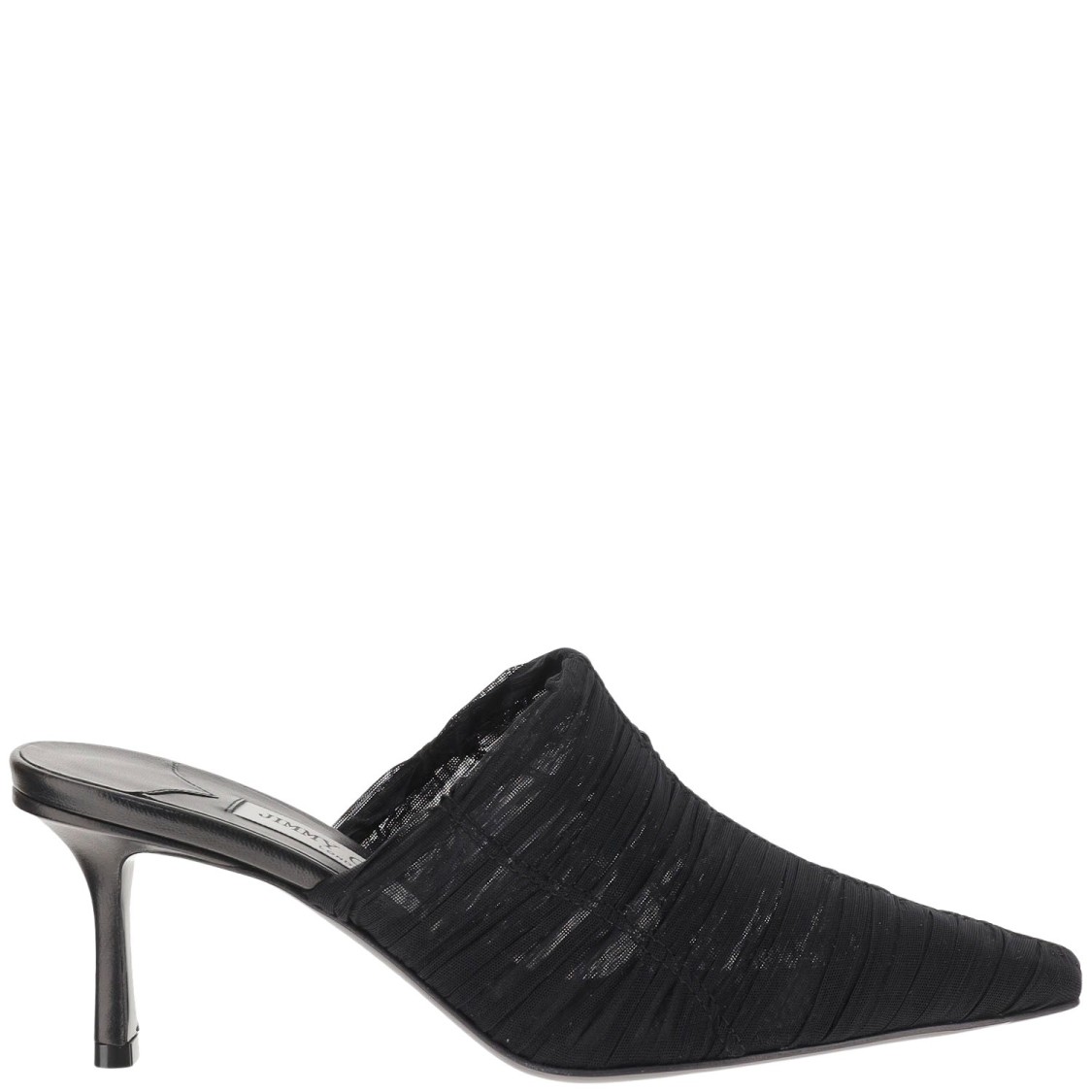 Jimmy Choo Draped Pointed Toe Stiletto Mules In Black