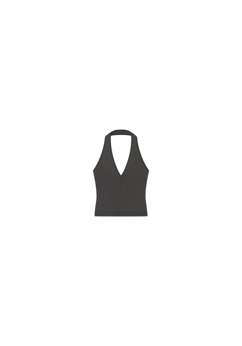 Shop Aeron Sugarplum - Knitted Halterneck Top In Black