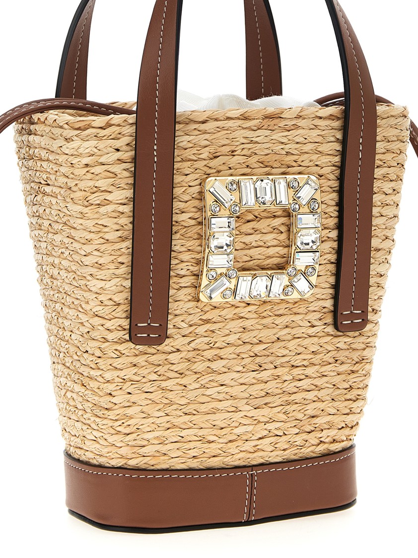 Roger Vivier Skate Mini Viv Bucket Bag In Neutral