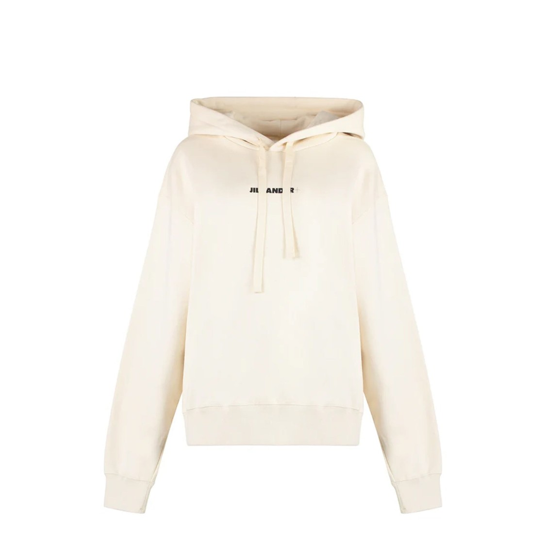 Jil Sander Cotton Hooded Sweatshirt In Neutrals
