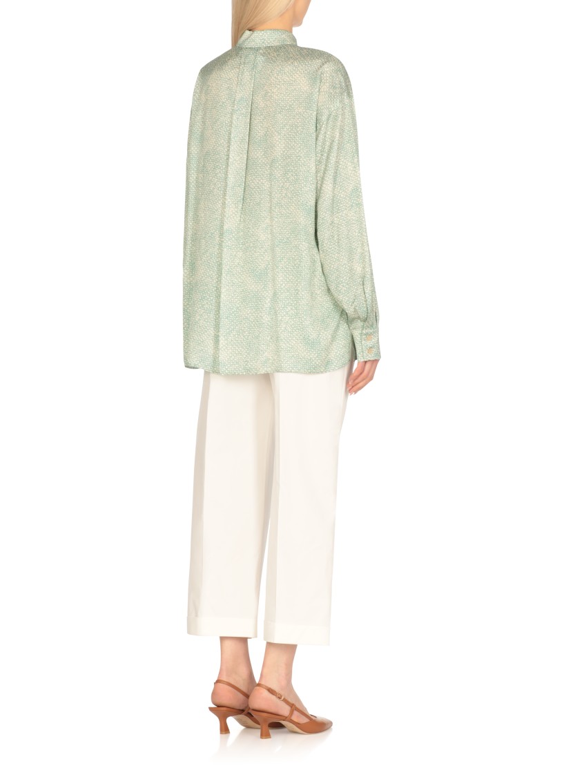Shop Pt Torino Aqua Green Viscose Shirt