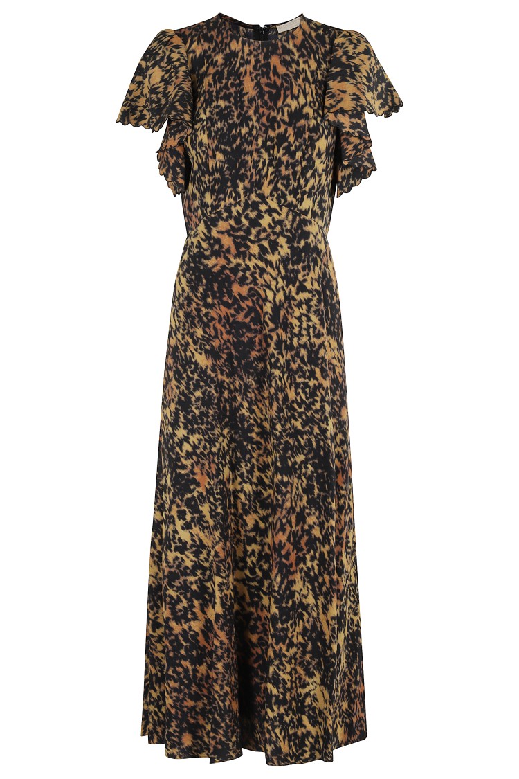 Ulla Johnson Blithe Flutter Sleeve Midi Dress In Multi