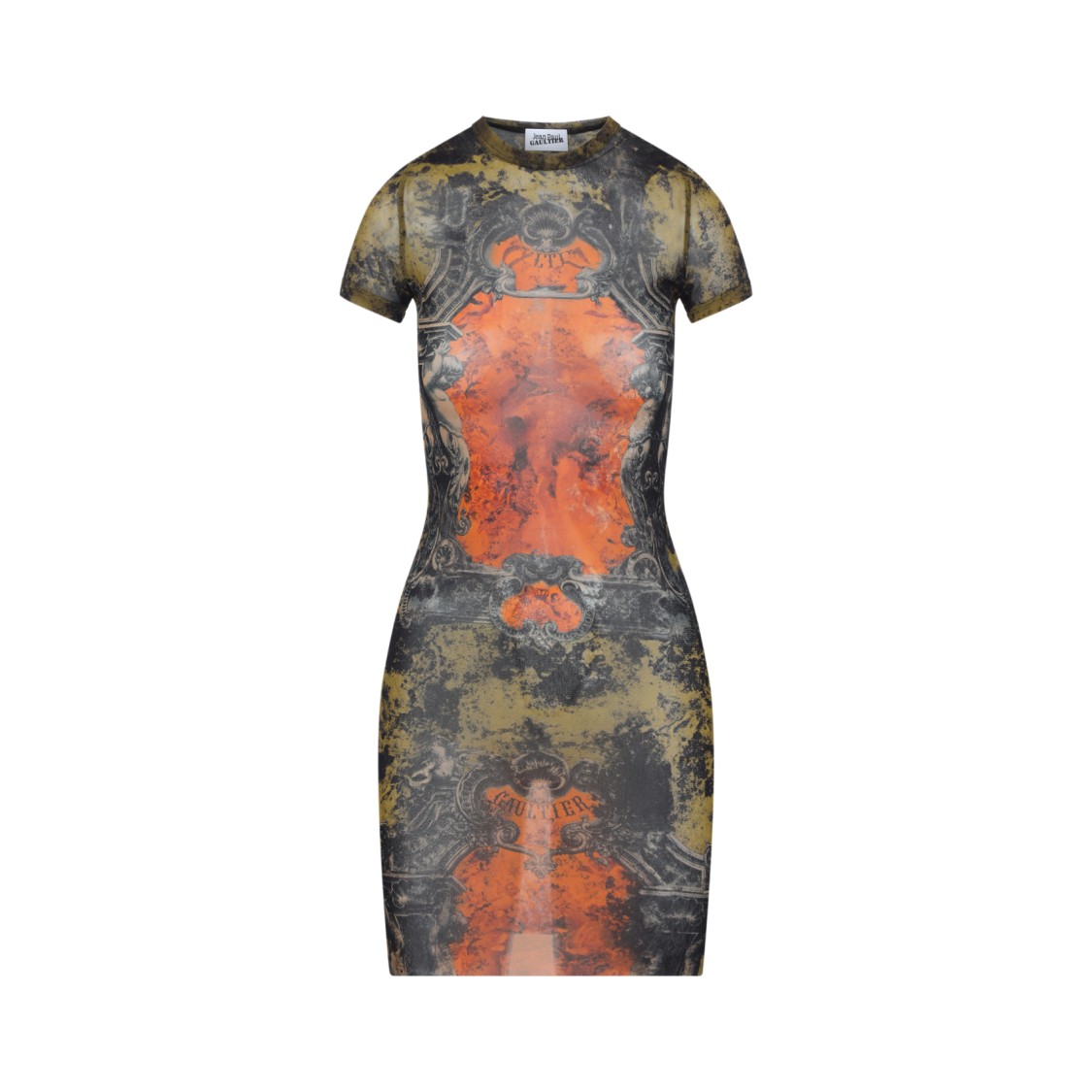 Jean Paul Gaultier Fitted Multicolour Dress With Round Neckline