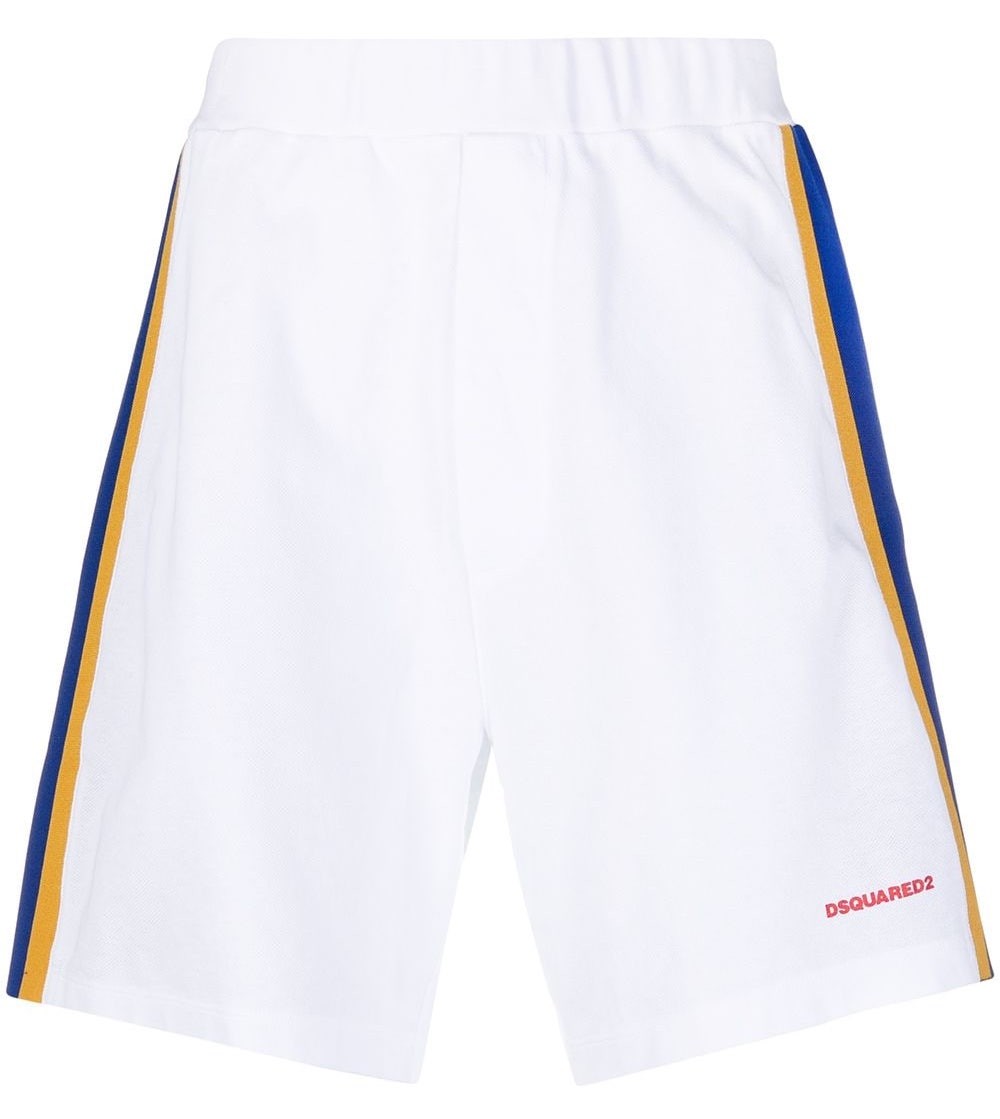 Dsquared2 Side Stripe Logo Shorts In White