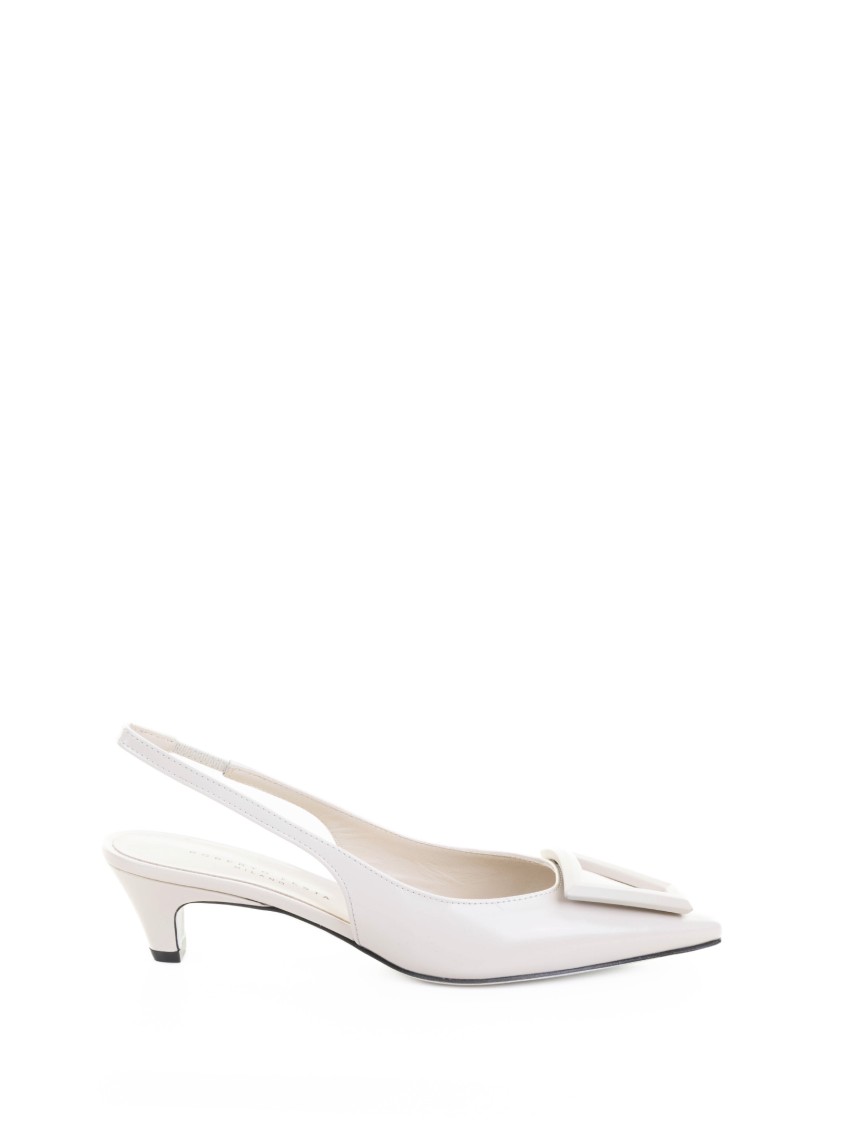 Roberto Festa Pointed Slingback Pump In Brushed Stone