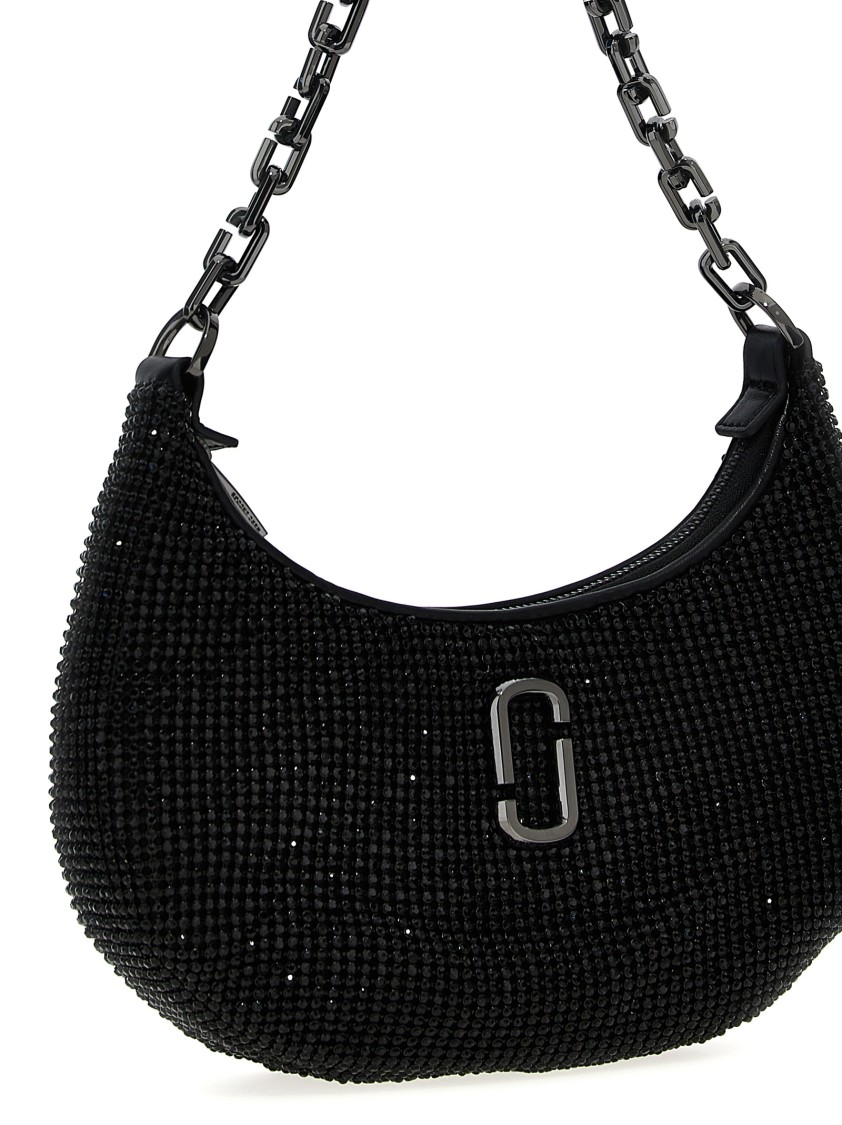 Marc Jacobs 'the Rhinestone Small Curve Bag' Shoulder Bag In Black