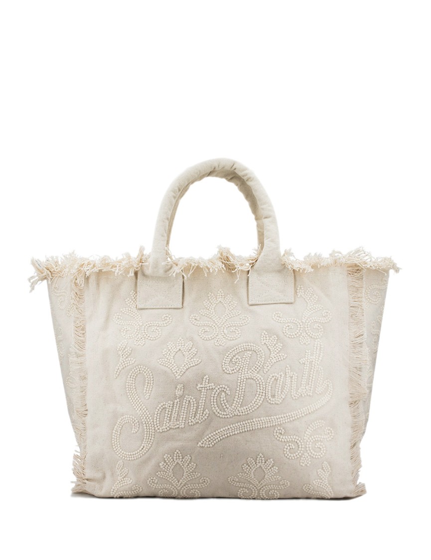 Mc2 Saint Barth Embroidered Cotton Shoulder Bag