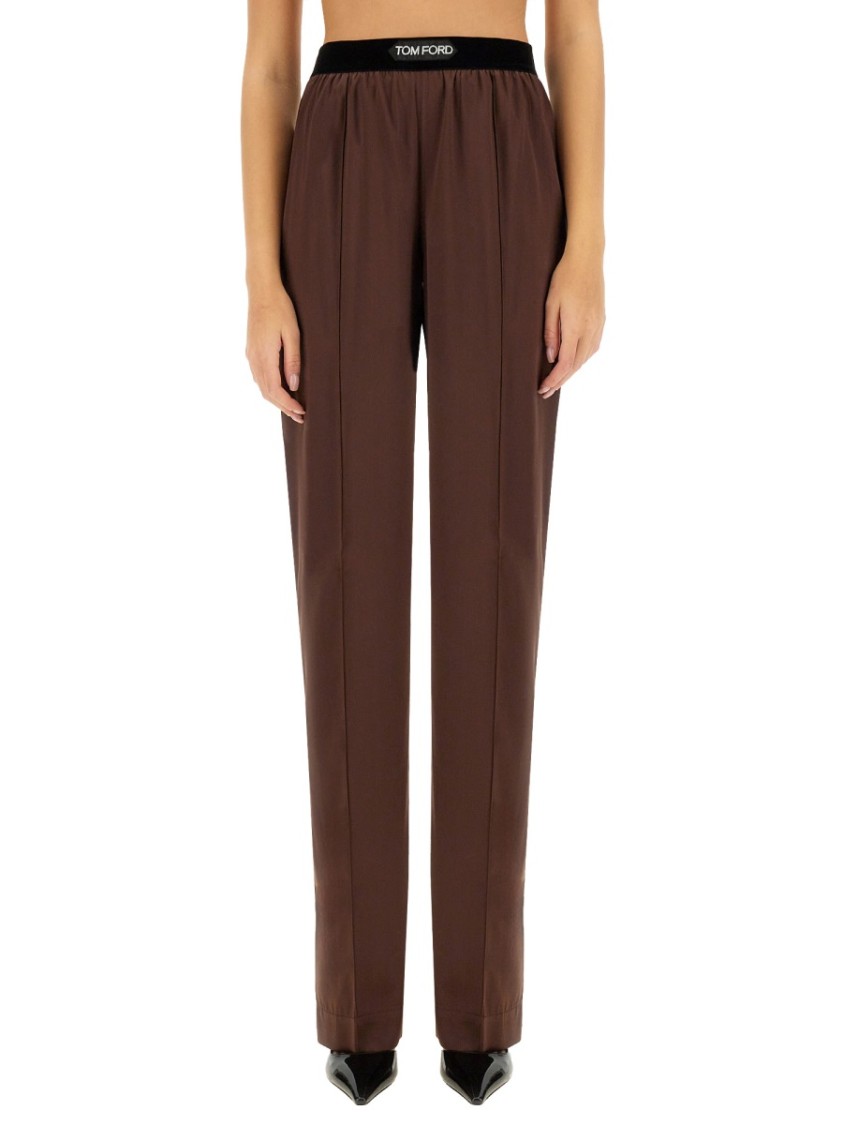 Shop Tom Ford Satin Pants In Brown