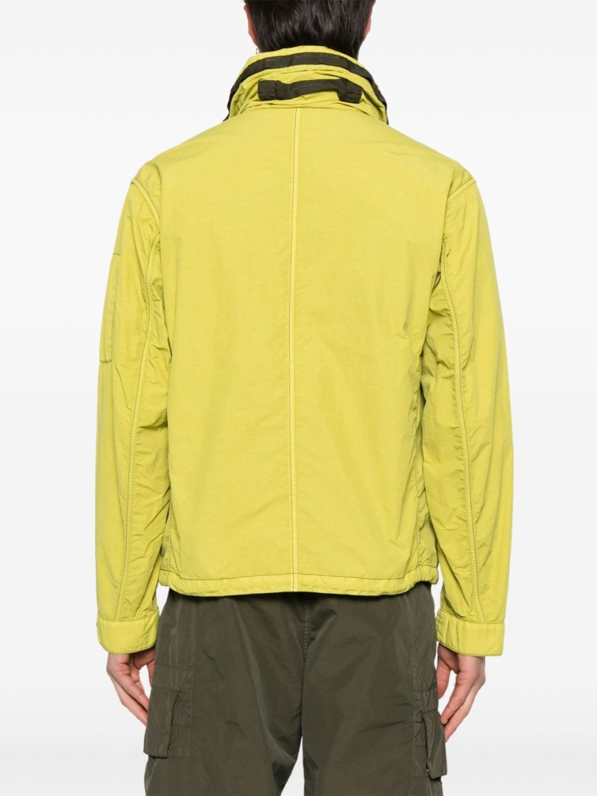 C.p. Company Avocado Green Jacket With Lapel Collar