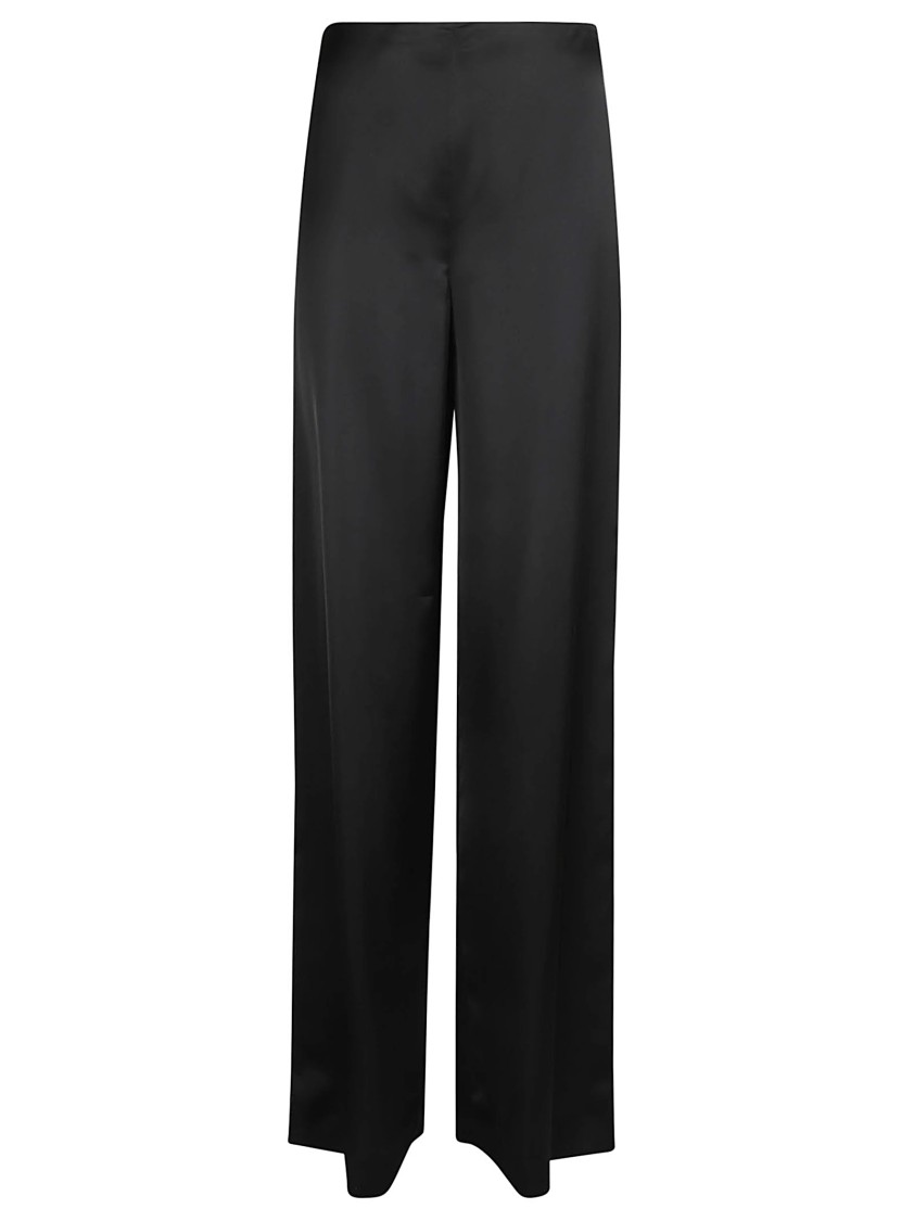 Polo Ralph Lauren Black Satin Finish Trousers In Black