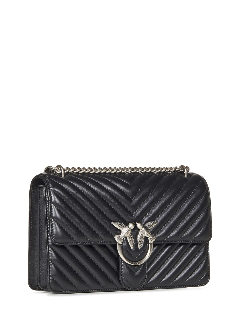 Pinko Chevron-quilted Nappa Shoulder Bag With Chain Strap