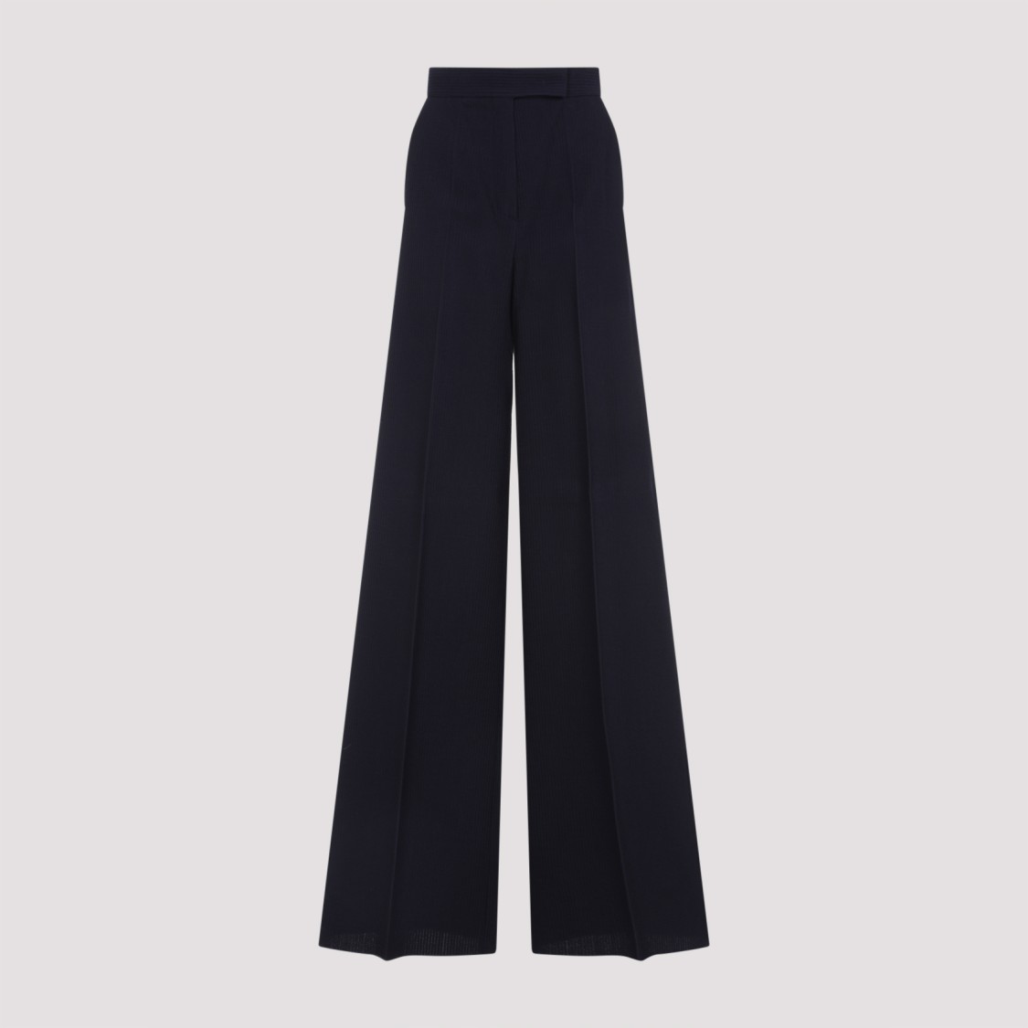 Max Mara Womens Ultramarine Osol Wide-leg Ribbed Stretch-wool Trousers In Black