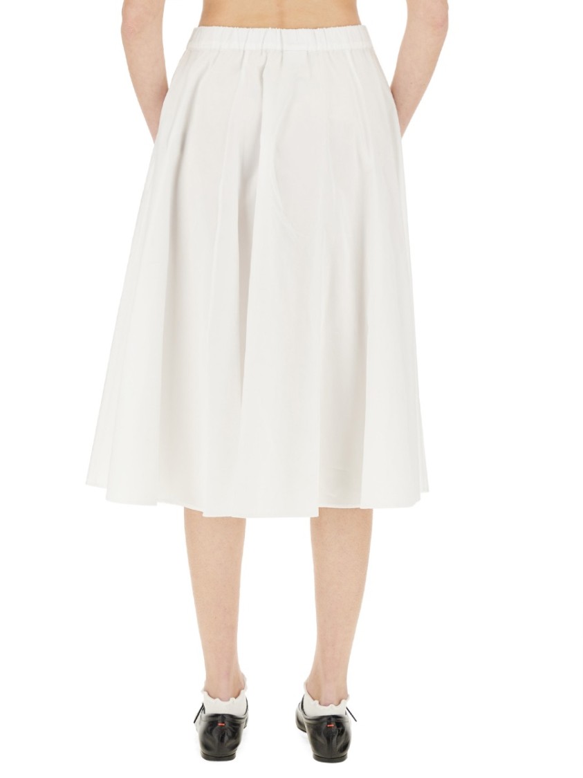 Aspesi Flowing A-line Midi Skirt In White