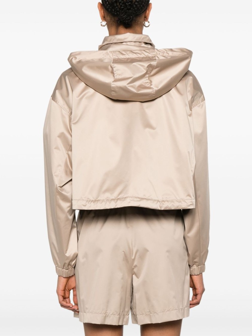 Fendi Logo-patch Jacket In Neutral