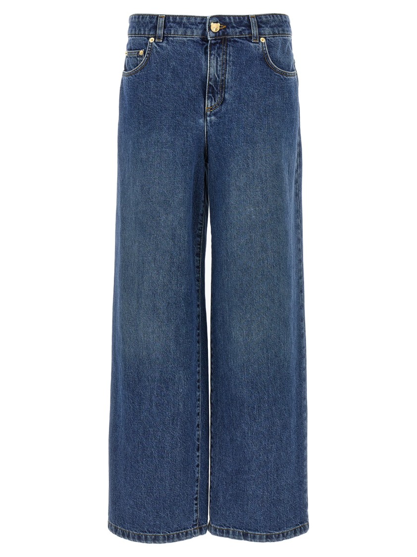 Moschino Wide-leg Denim Jeans With Teddy Button Closure