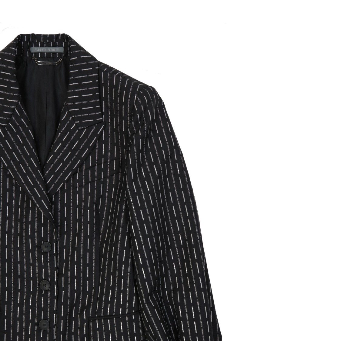 Alberta Ferretti Wool Long Jacket In Black